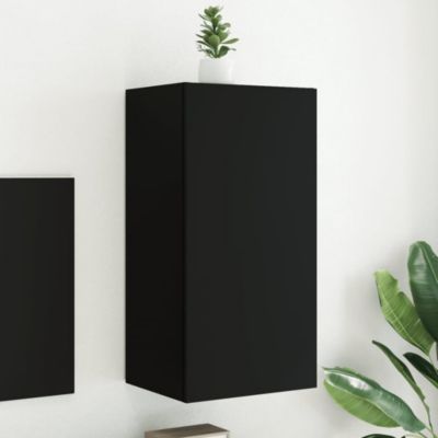 Prolenta Premium -  Meuble TV mural avec lumières LED noir 40,5x35x80 cm