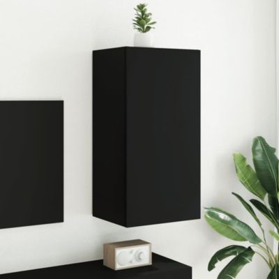 Prolenta Premium -  Meuble TV mural avec lumières LED noir 40,5x35x80 cm