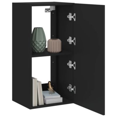 Prolenta Premium -  Meuble TV mural avec lumières LED noir 40,5x35x80 cm