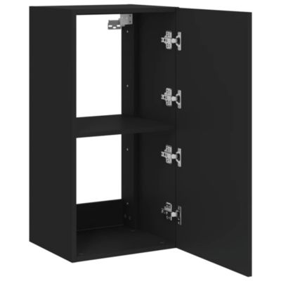 Prolenta Premium -  Meuble TV mural avec lumières LED noir 40,5x35x80 cm
