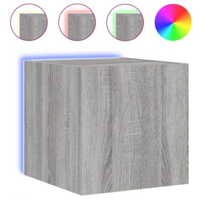 Prolenta Premium -  Meuble TV mural avec lumières LED sonoma gris 30,5x35x30 cm