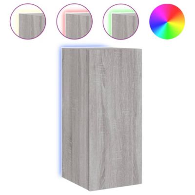 Prolenta Premium -  Meuble TV mural avec lumières LED sonoma gris 30,5x35x70 cm