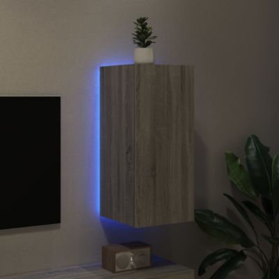 Prolenta Premium -  Meuble TV mural avec lumières LED sonoma gris 30,5x35x70 cm