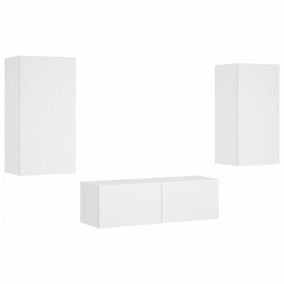 Prolenta Premium -  Meuble TV muraux 3 pcs avec lumières LED blanc