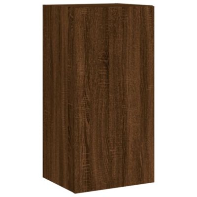 Prolenta Premium -  Meuble TV muraux 4 pcs avec lumières LED chêne marron