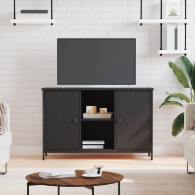 Prolenta Premium -  Meuble TV noir 100x35x65 cm bois d'ingénierie