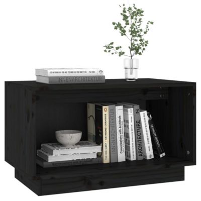 Prolenta Premium -  Meuble TV Noir 60x35x35 cm Bois de pin massif