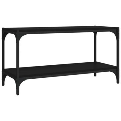 Prolenta Premium -  Meuble TV Noir 80x33x41 cm Bois d'ingénierie et acier