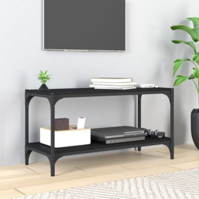 Prolenta Premium -  Meuble TV Noir 80x33x41 cm Bois d'ingénierie et acier