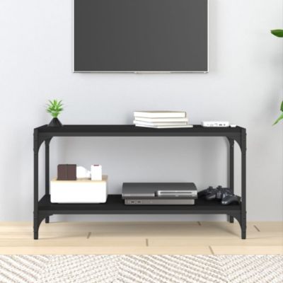 Prolenta Premium -  Meuble TV Noir 80x33x41 cm Bois d'ingénierie et acier