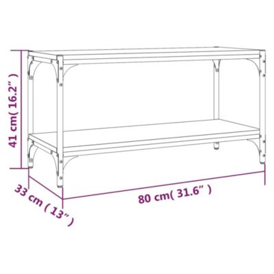 Prolenta Premium -  Meuble TV Noir 80x33x41 cm Bois d'ingénierie et acier