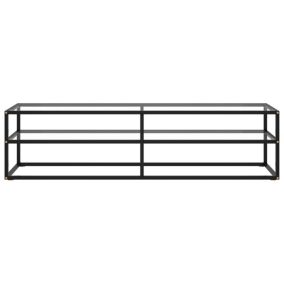 Prolenta Premium -  Meuble TV noir avec verre trempé 160x40x40 cm