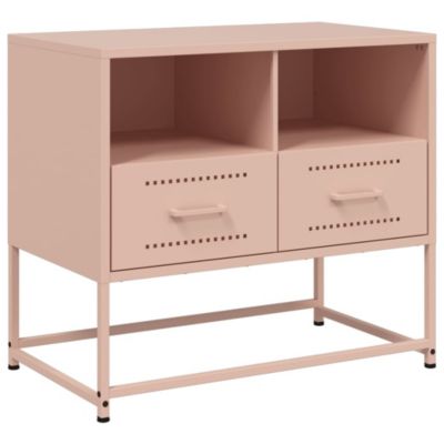 Prolenta Premium -  Meuble TV rose 68x39x60,5 cm acier