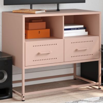 Prolenta Premium -  Meuble TV rose 68x39x60,5 cm acier