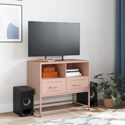 Prolenta Premium -  Meuble TV rose 68x39x60,5 cm acier