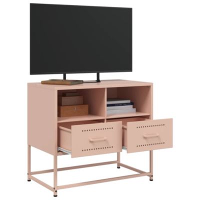 Prolenta Premium -  Meuble TV rose 68x39x60,5 cm acier