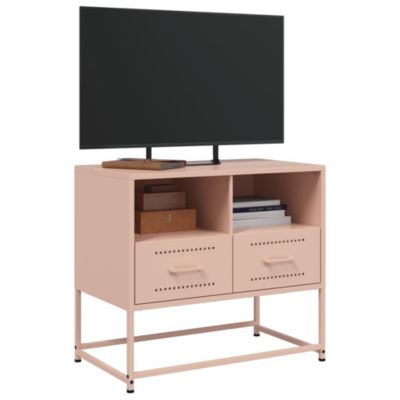 Prolenta Premium -  Meuble TV rose 68x39x60,5 cm acier