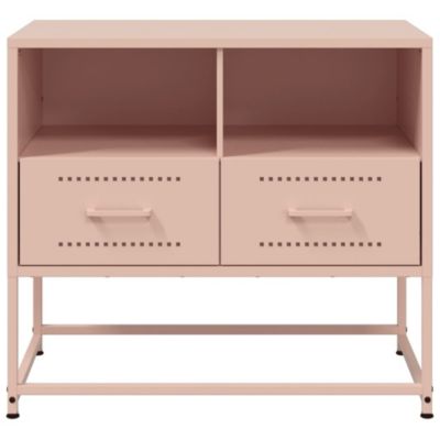 Prolenta Premium -  Meuble TV rose 68x39x60,5 cm acier