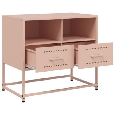 Prolenta Premium -  Meuble TV rose 68x39x60,5 cm acier