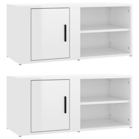 Prolenta Premium -  Meubles TV 2 pcs Blanc brillant 80x31,5x36 cm Bois d'ingénierie
