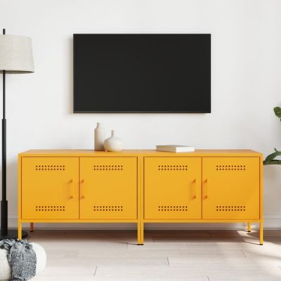 Prolenta Premium -  Meubles TV 2 pcs jaune moutarde 68x39x50,5 cm acier