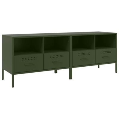 Prolenta Premium -  Meubles TV 2 pcs vert olive 68x39x50,5 cm acier
