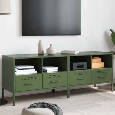 Prolenta Premium -  Meubles TV 2 pcs vert olive 68x39x50,5 cm acier