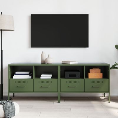 Prolenta Premium -  Meubles TV 2 pcs vert olive 68x39x50,5 cm acier