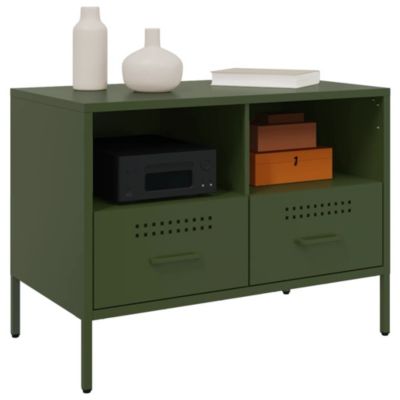 Prolenta Premium -  Meubles TV 2 pcs vert olive 68x39x50,5 cm acier