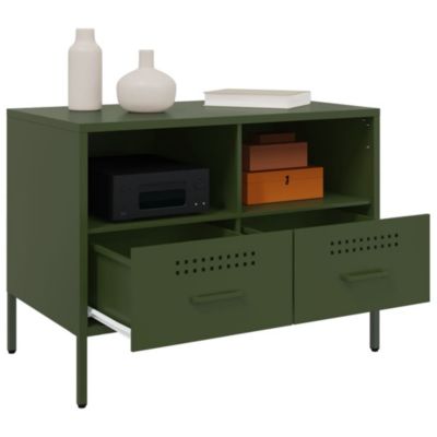 Prolenta Premium -  Meubles TV 2 pcs vert olive 68x39x50,5 cm acier
