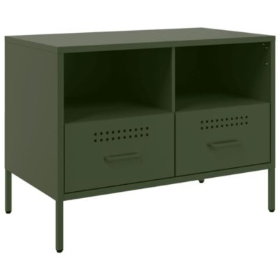 Prolenta Premium -  Meubles TV 2 pcs vert olive 68x39x50,5 cm acier