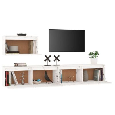 Prolenta Premium -  Meubles TV 3 pcs Blanc Bois massif de pin