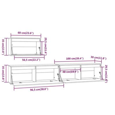 Prolenta Premium -  Meubles TV 3 pcs Blanc Bois massif de pin