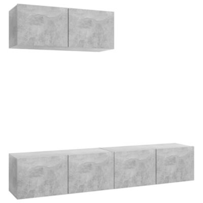 Prolenta Premium -  Meubles TV 3 pcs Gris béton Bois d'ingénierie