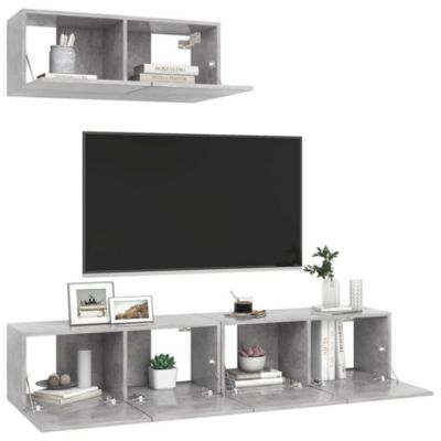 Prolenta Premium -  Meubles TV 3 pcs Gris béton Bois d'ingénierie
