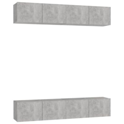 Prolenta Premium -  Meubles TV 4 pcs Gris béton 80x30x30 cm Bois d'ingénierie