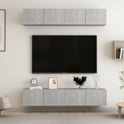 Prolenta Premium -  Meubles TV 4 pcs Gris béton 80x30x30 cm Bois d'ingénierie