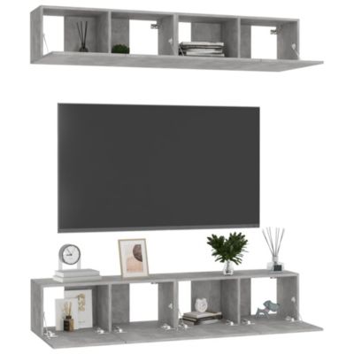 Prolenta Premium -  Meubles TV 4 pcs Gris béton 80x30x30 cm Bois d'ingénierie