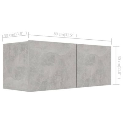Prolenta Premium -  Meubles TV 4 pcs Gris béton 80x30x30 cm Bois d'ingénierie