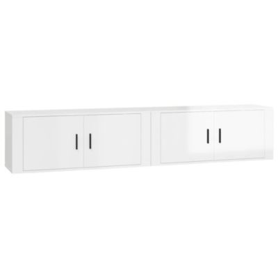 Prolenta Premium -  Meubles TV muraux 2 pcs blanc brillant 100x34,5x40 cm