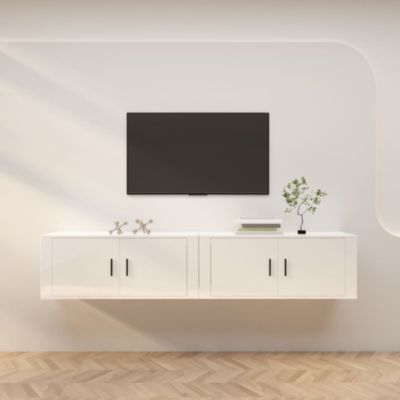 Prolenta Premium -  Meubles TV muraux 2 pcs blanc brillant 100x34,5x40 cm