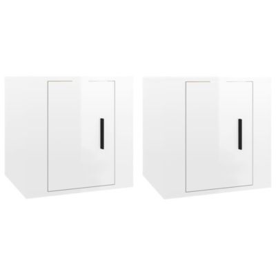 Prolenta Premium -  Meubles TV muraux 2 pcs Blanc brillant 40x34,5x40 cm