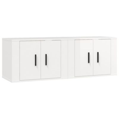 Prolenta Premium -  Meubles TV muraux 2 pcs blanc brillant 57x34,5x40 cm