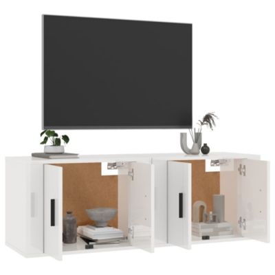 Prolenta Premium -  Meubles TV muraux 2 pcs blanc brillant 57x34,5x40 cm