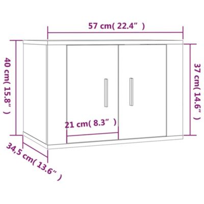 Prolenta Premium -  Meubles TV muraux 2 pcs blanc brillant 57x34,5x40 cm