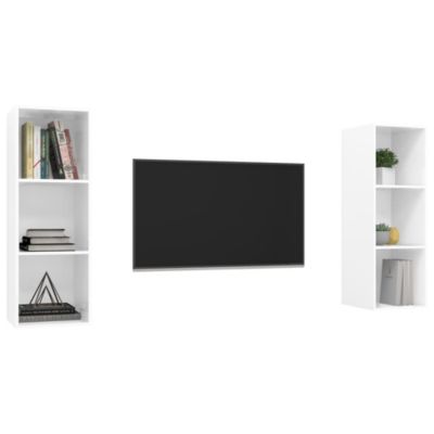 Prolenta Premium -  Meubles TV muraux 2 pcs Blanc brillant Bois d'ingénierie
