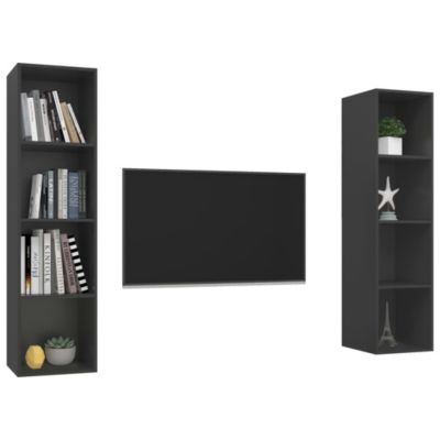 Prolenta Premium -  Meubles TV muraux 2 pcs Gris Bois d'ingénierie