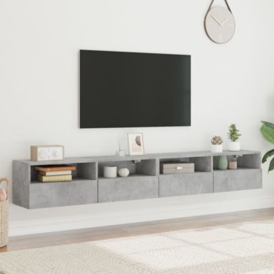 Prolenta Premium -  Meubles TV muraux 2pcs gris béton 100x30x30cm bois d'ingénierie