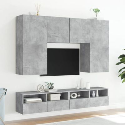Prolenta Premium -  Meubles TV muraux 2pcs gris béton 100x30x30cm bois d'ingénierie