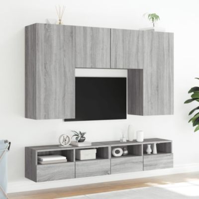 Prolenta Premium -  Meubles TV muraux 2pcs sonoma gris 100x30x30 cm bois ingénierie